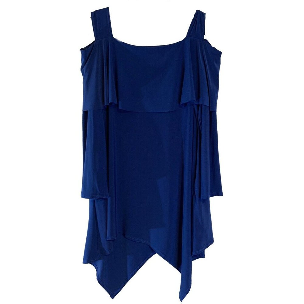 Womens Cold Shoulder Asymmetrical Shirt Size M